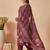 Burgundy printed linen kurta trouser dupatta set