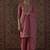 Pink embroidered silk kurta trouser dupatta set