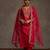 Pink embroidered liva kurta trouser dupatta set