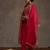Pink embroidered liva kurta trouser dupatta set