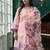 Pink embroidered silk kurta trouser dupatta set