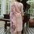 Pink embroidered silk kurta trouser dupatta set