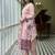 Pink embroidered silk kurta trouser dupatta set