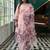 Pink embroidered silk kurta trouser dupatta set