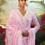 Lavender embroidered pure cotton kurta trouser dupatta set