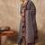 Purple printed pure cotton kurta trouser dupatta set