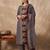 Purple printed pure cotton kurta trouser dupatta set