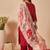 Orange embroidered viscose rayon kurta trouser dupatta set