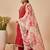 Orange embroidered viscose rayon kurta trouser dupatta set