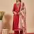 Orange embroidered viscose rayon kurta trouser dupatta set