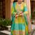 Multicolor embroidered chinon kurta trouser dupatta set