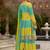Multicolor embroidered chinon kurta trouser dupatta set