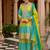 Multicolor embroidered chinon kurta trouser dupatta set