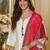 White embroidered silk kurta trouser dupatta set