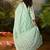 Green embroidered pure cotton kurta trouser dupatta set
