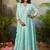 Green embroidered pure cotton kurta trouser dupatta set