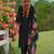 Black embroidered liva kurta trouser dupatta set