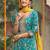 Blue embroidered silk kurta trouser dupatta set