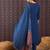 Blue printed pure cotton kurta trouser dupatta set