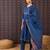 Blue printed pure cotton kurta trouser dupatta set