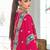 Pink embroidered chinon kurta trouser dupatta set