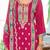 Pink embroidered chinon kurta trouser dupatta set