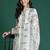 Cream printed pure cotton kurta trouser dupatta set