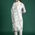 Cream printed pure cotton kurta trouser dupatta set