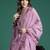 Purple embroidered organza kurta trouser dupatta set