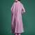 Purple embroidered organza kurta trouser dupatta set