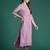 Purple embroidered organza kurta trouser dupatta set