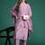 Purple embroidered organza kurta trouser dupatta set