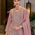 Pink embroidered chinon kurta trouser dupatta set