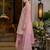 Pink embroidered chinon kurta trouser dupatta set