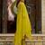 Yellow embroidered silk kurta trouser dupatta set