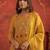 Mustard embroidered silk kurta trouser dupatta set