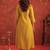 Mustard embroidered silk kurta trouser dupatta set