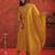 Mustard embroidered silk kurta trouser dupatta set