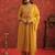 Mustard embroidered silk kurta trouser dupatta set