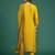Yellow embroidered silk kurta trouser dupatta set