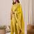Olive printed chanderi silk kurta trouser dupatta set
