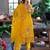 Yellow embroidered pure cotton kurta trouser dupatta set