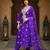 Purple embroidered silk kurta trouser dupatta set