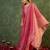 Pink embroidered silk kurta trouser dupatta set