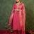 Pink embroidered silk kurta trouser dupatta set