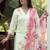 Off white embroidered silk kurta trouser dupatta set