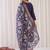 Purple embroidered silk kurta trouser dupatta set