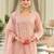 Pink embroidered silk kurta trouser dupatta set