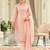 Pink embroidered silk kurta trouser dupatta set