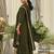 Green embroidered silk kurta trouser dupatta set